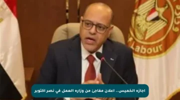 إجازة الخميس.. إعلان مفاجئ من وزارة العمل في نصر أكتوبر